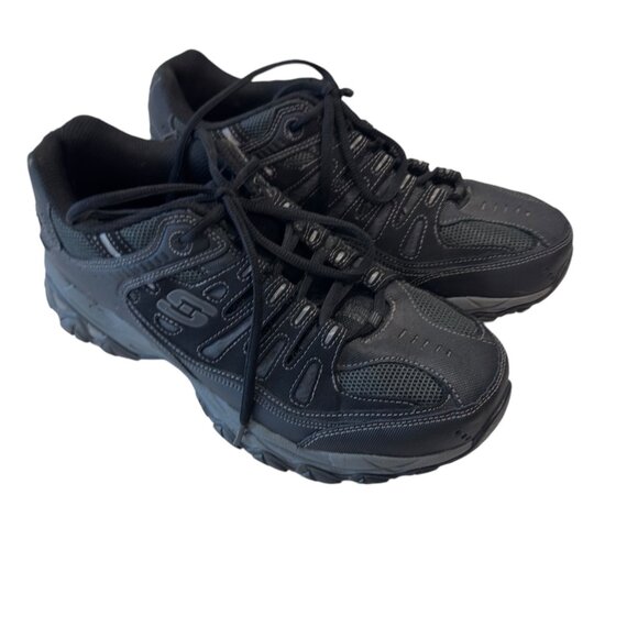 Skechers Mens SZ 9.5 US Black After Burn Memory Fit Sneakers Shoes - Picture 15 of 16